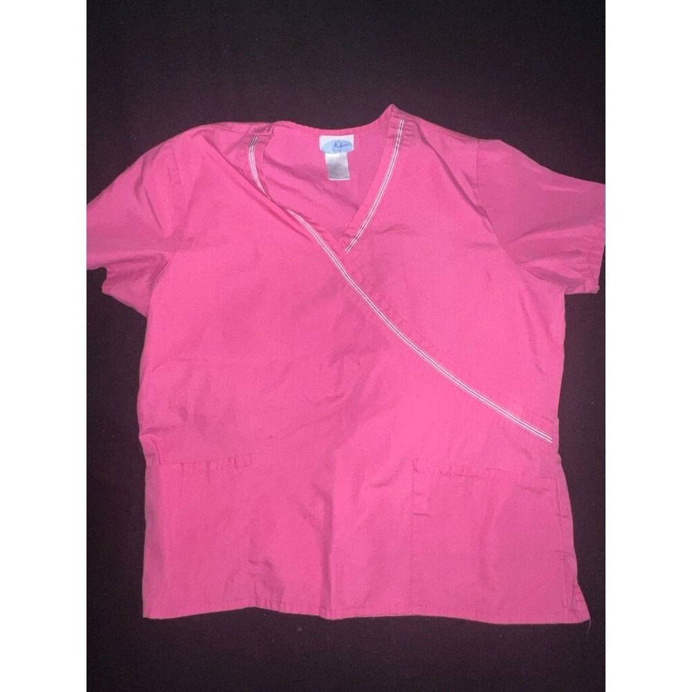 SB Scrubs Women Medium Pink V-Neck Short Sleeve Hospital‎ Nurse Clinic Scrub Top